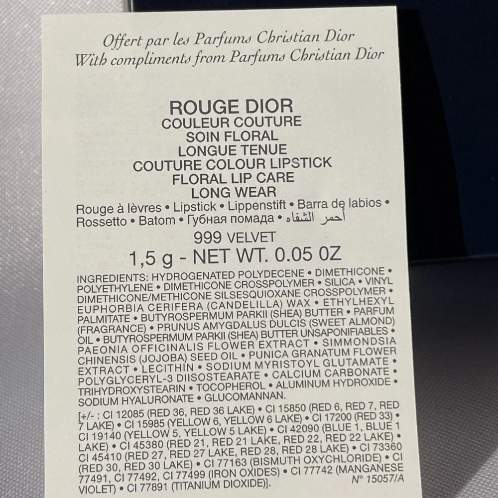 Dior Rouge Lipstick Twin Set-999 Velvet&100 Nude Matte,Shea Butter-2pc-BOXED-NEW - Picture 11 of 15